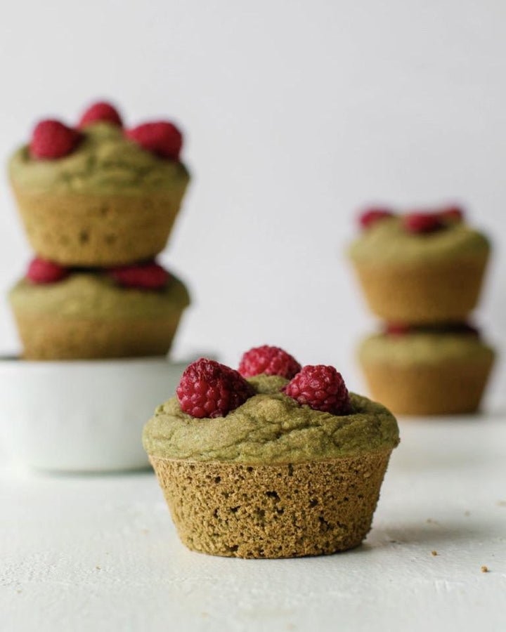 Matcha Muffins with Raspberries | Fubuki Matcha